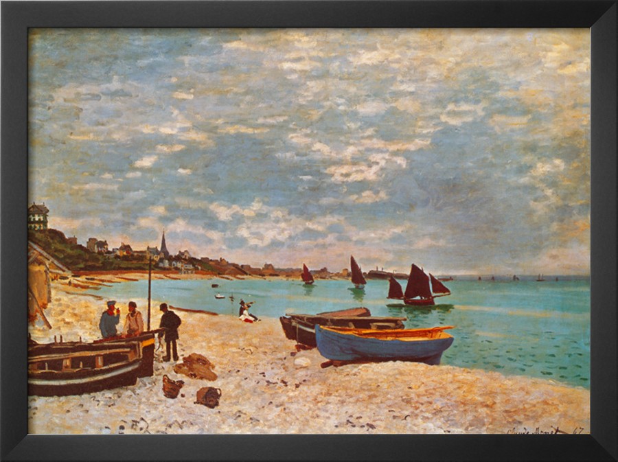 Beach at Sainte Adresse - Claude Monet Paintings